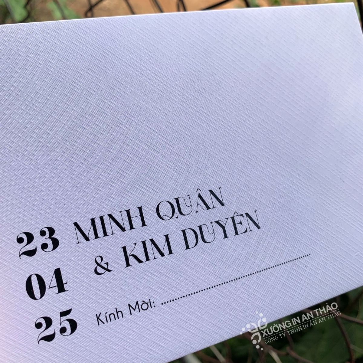 Thiệp Cưới Đơn Sắc - Bao Thư nhiều màu ATD04