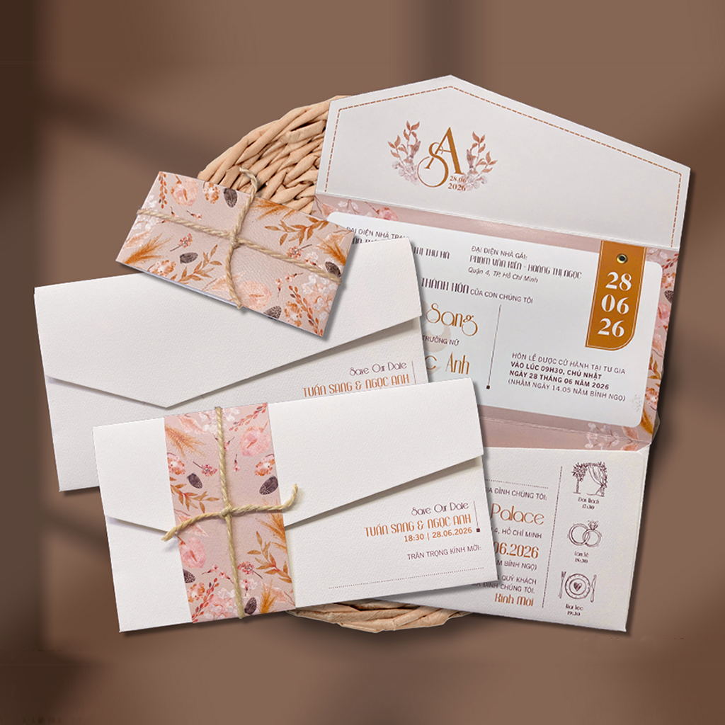 Thiệp Cưới KHÁCH TỰ THIẾT KẾ hoặc AN THẢO sẵn file - Thiệp Túi Ngang Nắp Xéo Thiệp Cưới KHÁCH TỰ THIẾT KẾ hoặc AN THẢO sẵn file - Thiệp Túi Ngang Nắp Xéo