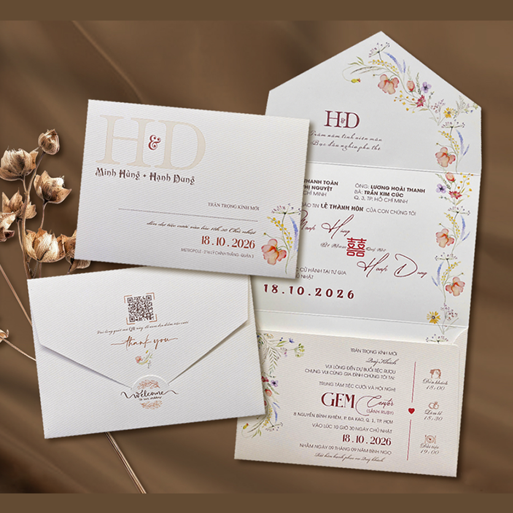 Thiệp Cưới KHÁCH TỰ THIẾT KẾ hoặc AN THẢO sẵn file - Thiệp Túi Ngang Nắp Nhọn Thiệp Cưới KHÁCH TỰ THIẾT KẾ hoặc AN THẢO sẵn file - Thiệp Túi Ngang Nắp Nhọn