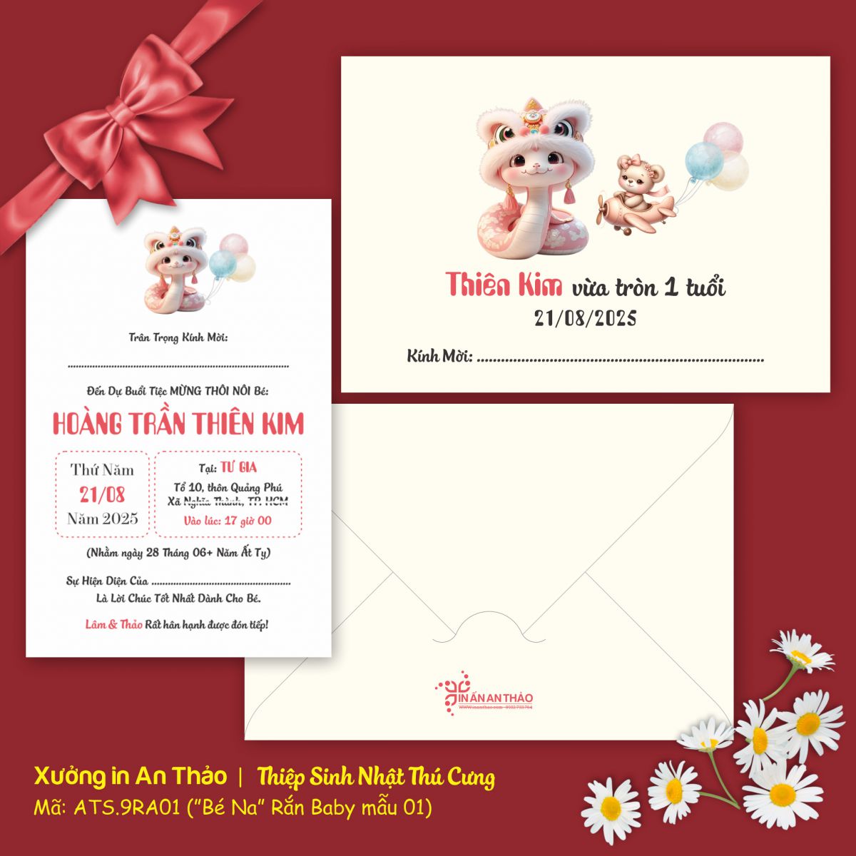 https://inanthao.com/[ATS.9RA01] Thiệp Sinh Nhật Rắn Baby (Mẫu 01) - in từ 20 thiệp