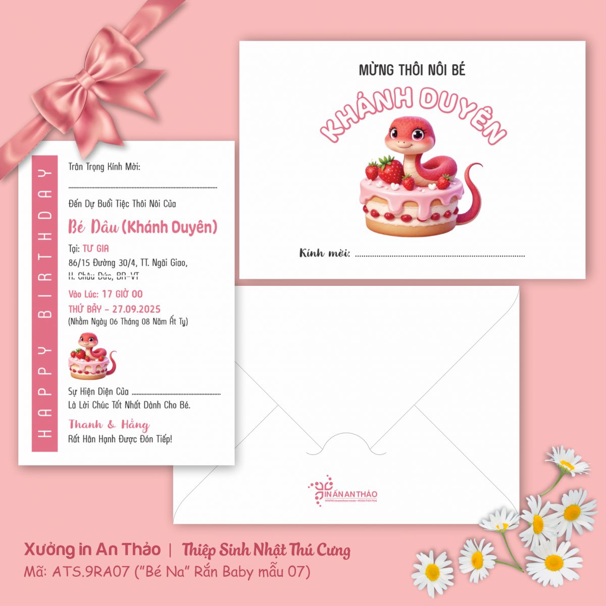 https://inanthao.com/[ATS.9RA07] Thiệp Sinh Nhật Rắn Baby (Mẫu 07) - in từ 20 thiệp