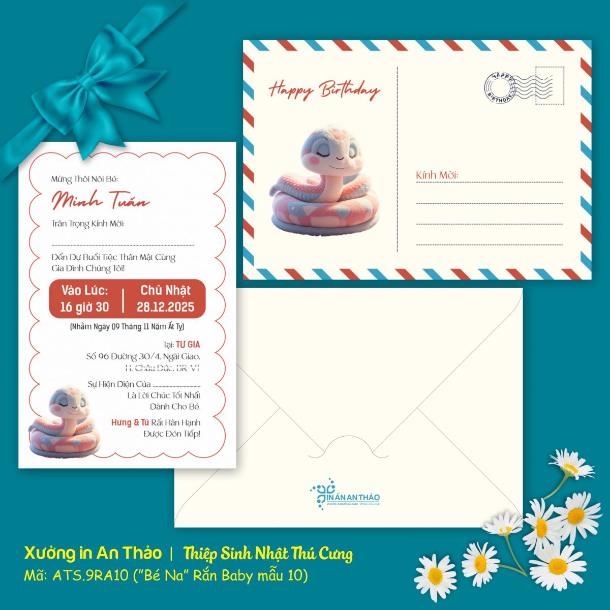 https://inanthao.com/[ATS.9RA10] Thiệp Sinh Nhật Rắn Baby (Mẫu 10) - in từ 20 thiệp