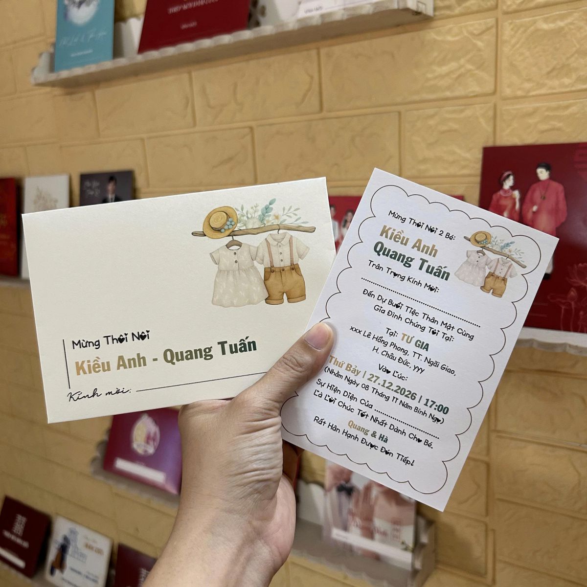 [ATS.SD03] Thiệp Sinh Nhật SINH ĐÔI TRAI GÁI (Mẫu 03) - in từ 20 thiệp
