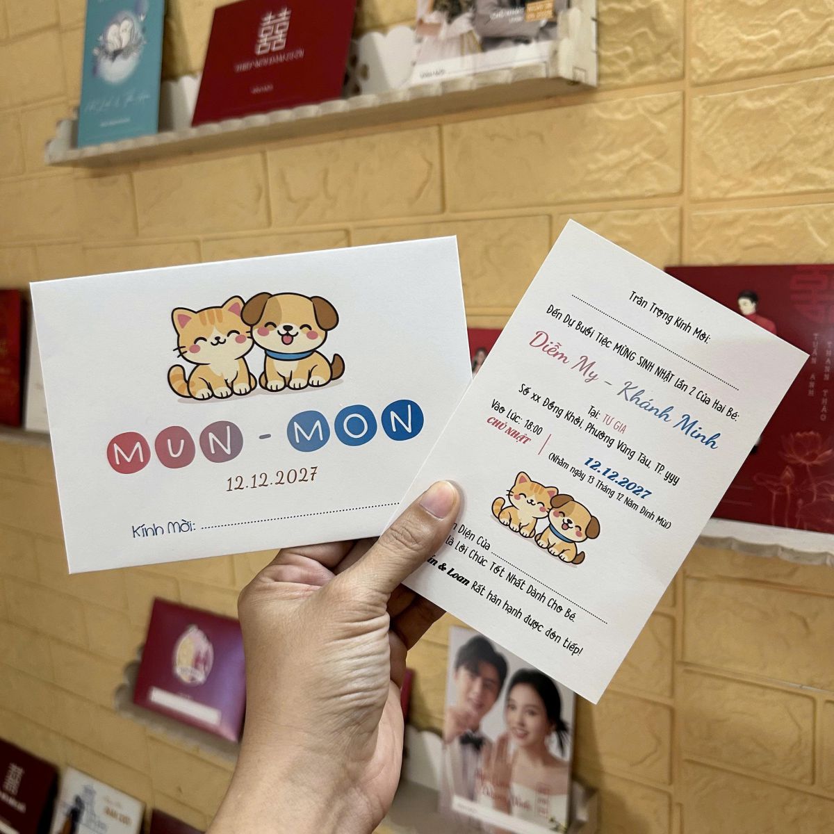 [ATS.SD09] Thiệp Sinh Nhật SINH ĐÔI TRAI GÁI (Mẫu 09) - in từ 20 thiệp